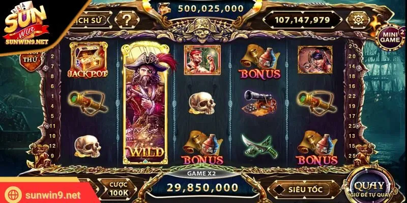 Pirate King – Game nổ hũ hấp dẫn, dễ trúng thưởng lớn 10 Sunwin Slotgame được đông đảo khách hàng yêu thích